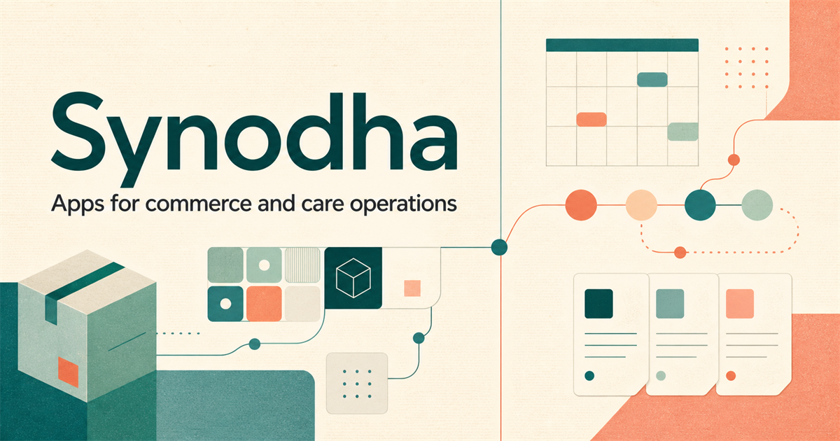 Synodha apps for commerce and care operations